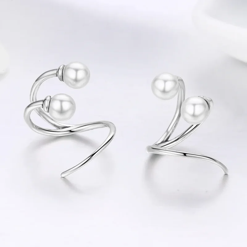 (image for) Pandora Style Silver Tender You Stud Earrings - SCE306 - View 5