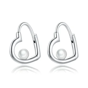 (image for) Pandora Style Silver The Heart of Treasure Hoop Earrings - SCE939