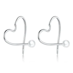 (image for) Pandora Style Silver The Heart of Treasure Hoop Earrings - SCE964