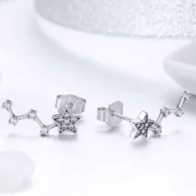 (image for) Pandora Style Silver The Waiting of The Stars Stud Earrings - SCE439 - View 3