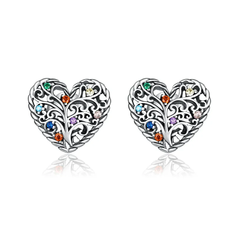 (image for) Pandora Style Silver Tree of Life Stud Earrings - SCE933