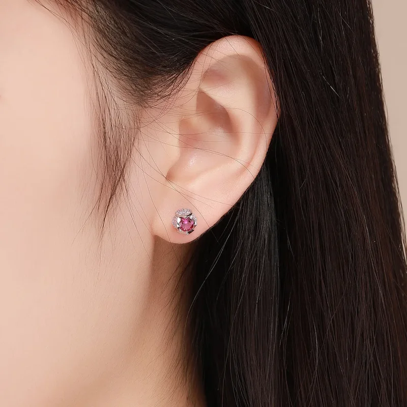 (image for) Pandora Style Silver Tulip Stud Earrings - BSE042 - View 5