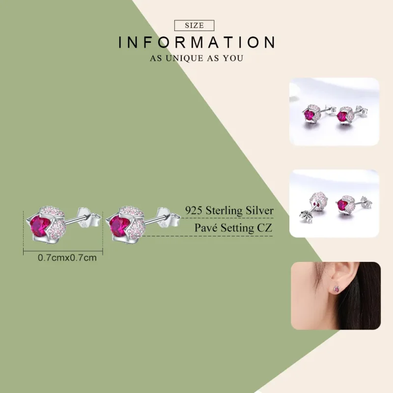 (image for) Pandora Style Silver Tulip Stud Earrings - BSE042 - View 7