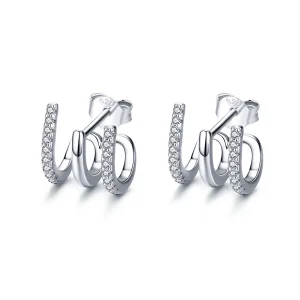 (image for) Pandora Style Silver Twist Stud Earrings - SCE585