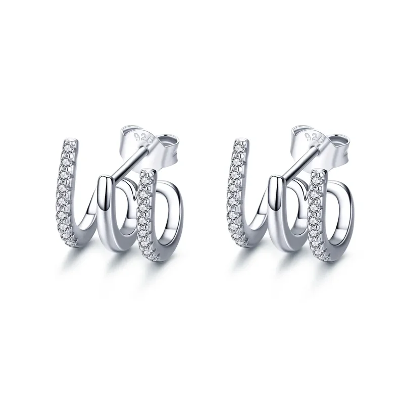 (image for) Pandora Style Silver Twist Stud Earrings - SCE585