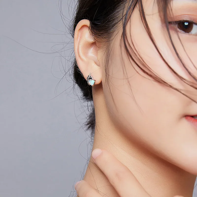 (image for) Pandora Style Silver Unicorn Stud Earrings - SCE896 - View 7