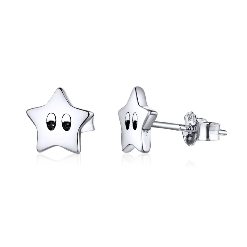 (image for) Pandora Style Silver Vintage Stars Stud Earrings - SCE796