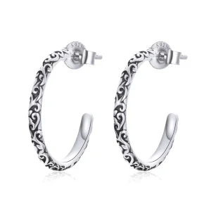 (image for) Pandora Style Silver Vintage Wreaths Stud Earrings - SCE1129