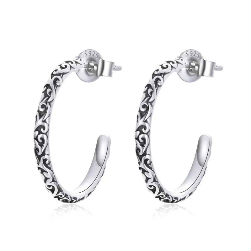 (image for) Pandora Style Silver Vintage Wreaths Stud Earrings - SCE1129