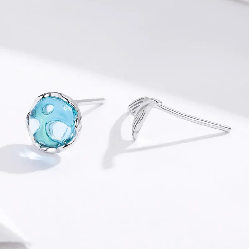 (image for) Pandora Style Silver Waiting Mermaid Stud Earrings - SCE630 - View 4