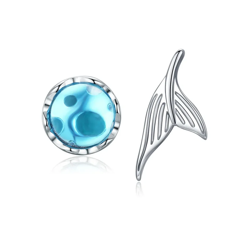 (image for) Pandora Style Silver Waiting Mermaid Stud Earrings - SCE630