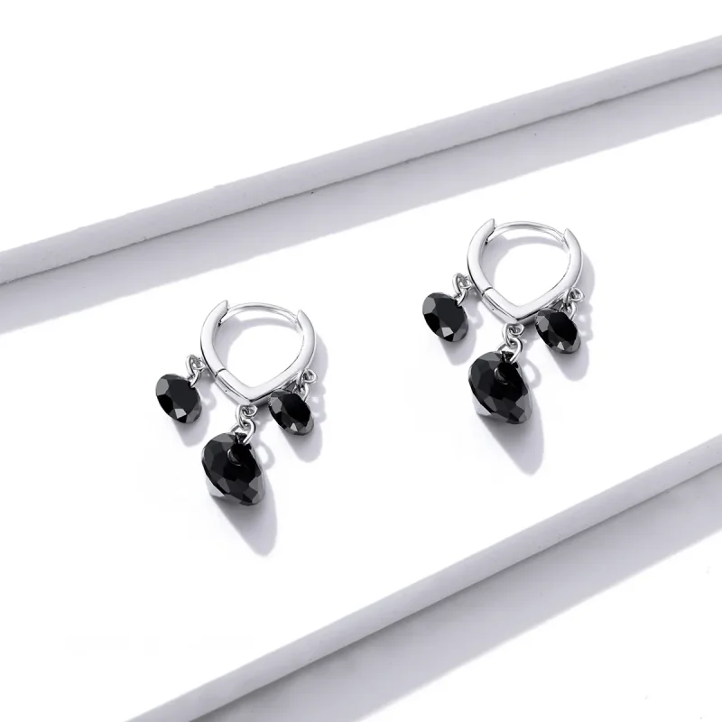 (image for) Pandora Style Silver Water Drop Dangle Earrings - BSE401 - View 2