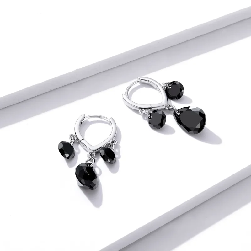 (image for) Pandora Style Silver Water Drop Dangle Earrings - BSE401 - View 4