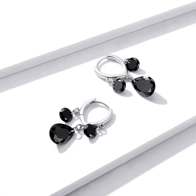 (image for) Pandora Style Silver Water Drop Dangle Earrings - BSE401 - View 5