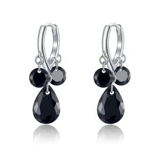 (image for) Pandora Style Silver Water Drop Dangle Earrings - BSE401