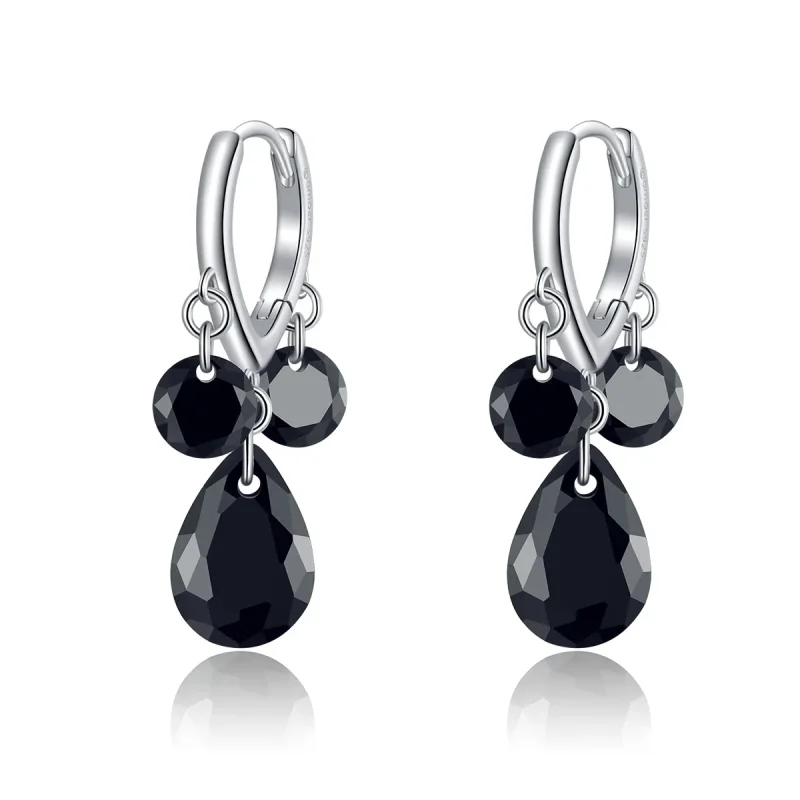 (image for) Pandora Style Silver Water Drop Dangle Earrings - BSE401