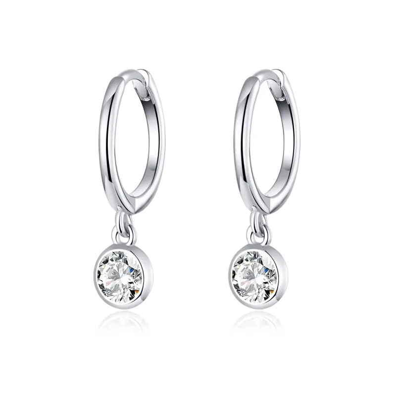 (image for) Pandora Style Silver Zirconia Dangle Earrings - SCE830