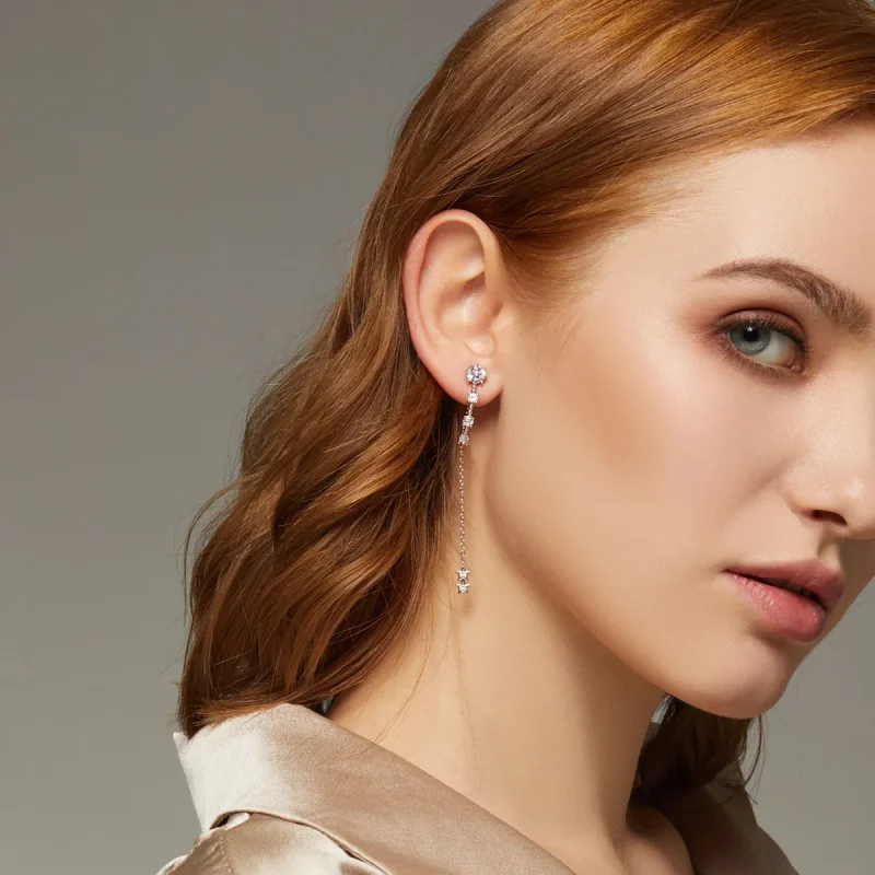 (image for) Pandora Style Bright Hanging Earrings - BSE310 - View 8