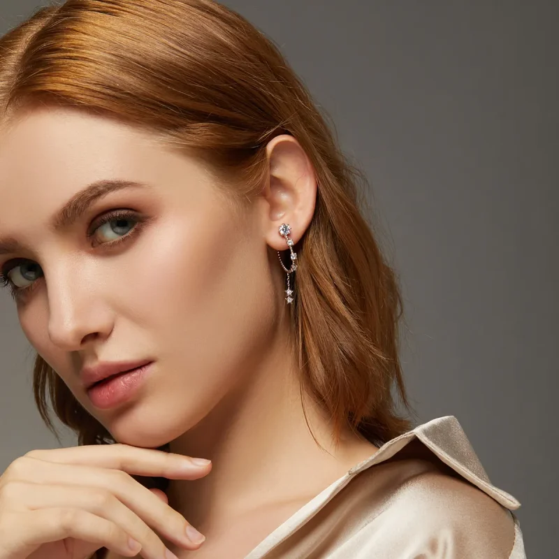 (image for) Pandora Style Bright Hanging Earrings - BSE310 - View 9