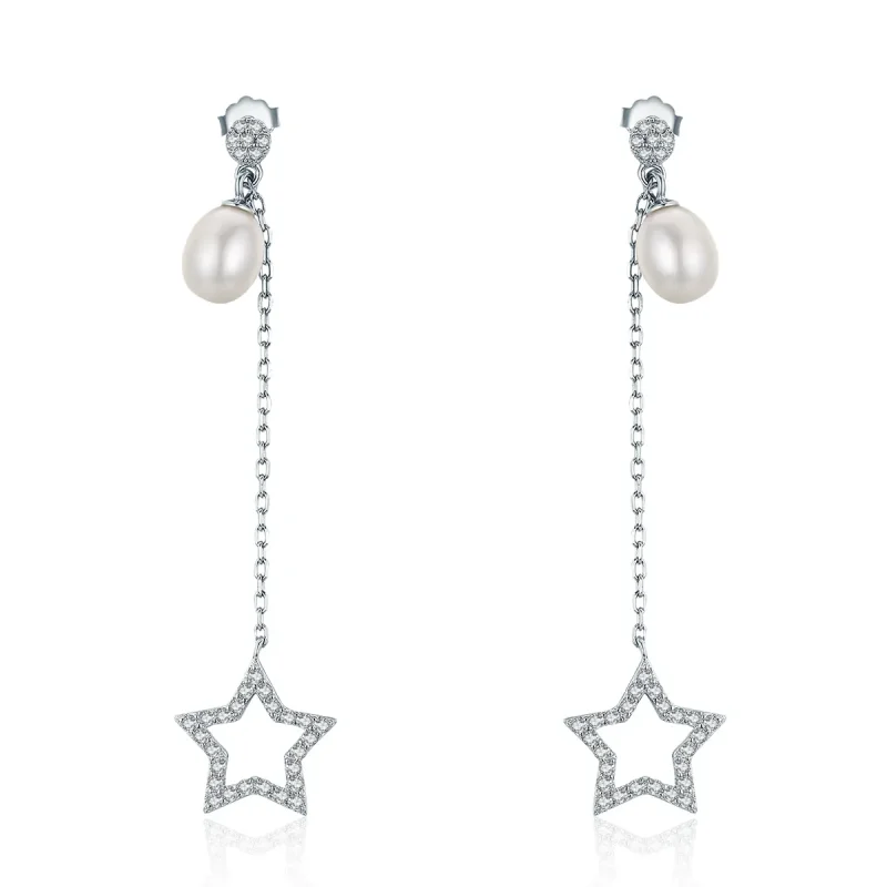 (image for) Pandora Style Bright Stars Hanging Earrings - VSE127