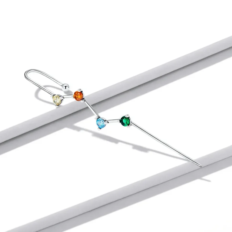 (image for) Pandora Style Color Zirconium - Lightning Hanging Earrings - BSE530 - View 2