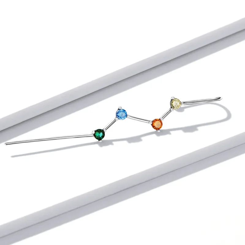 (image for) Pandora Style Color Zirconium - Lightning Hanging Earrings - BSE530 - View 3