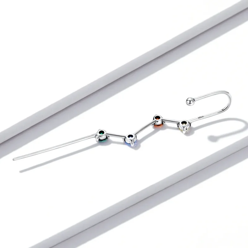 (image for) Pandora Style Color Zirconium - Lightning Hanging Earrings - BSE530 - View 4
