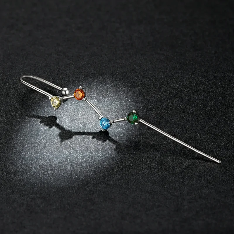 (image for) Pandora Style Color Zirconium - Lightning Hanging Earrings - BSE530 - View 5