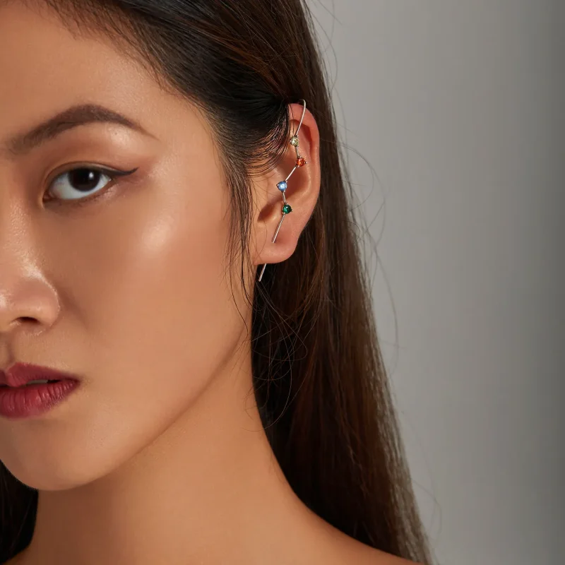 (image for) Pandora Style Color Zirconium - Lightning Hanging Earrings - BSE530 - View 6