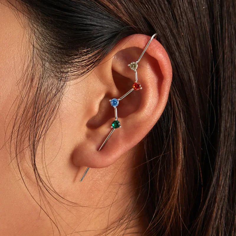 (image for) Pandora Style Color Zirconium - Lightning Hanging Earrings - BSE530 - View 8