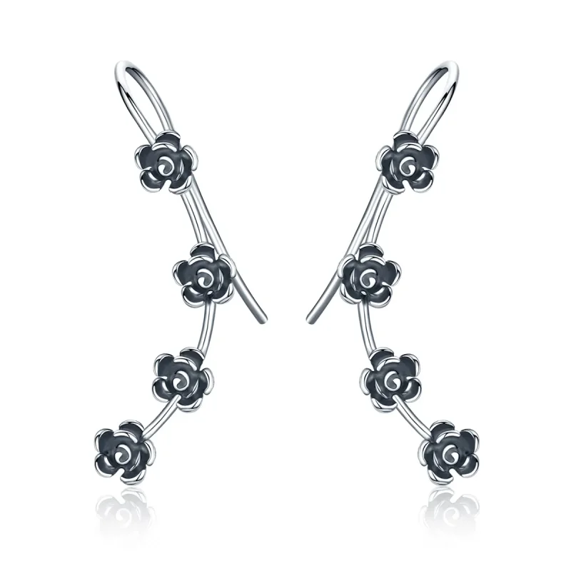 (image for) Pandora Style Creative Beautiful Flower Hanging Earrings - VSE010 - View 2
