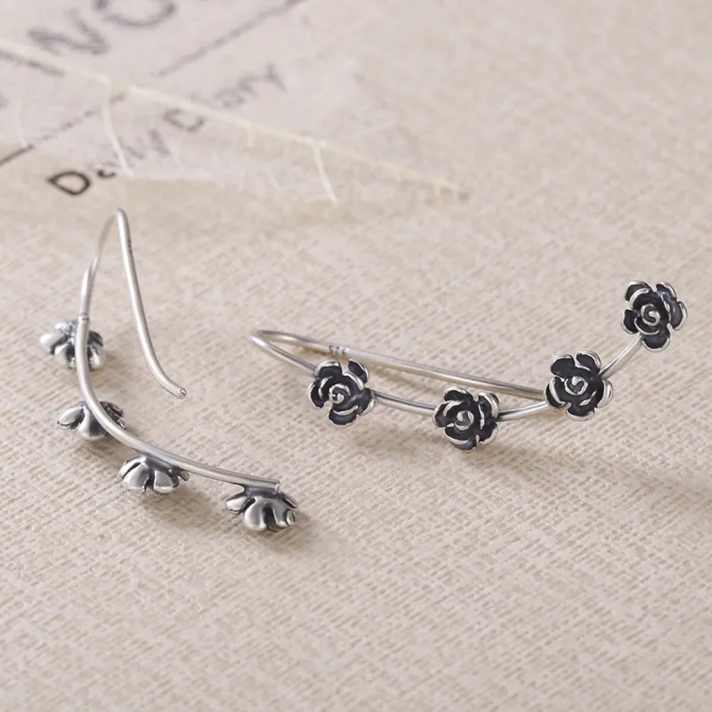 (image for) Pandora Style Creative Beautiful Flower Hanging Earrings - VSE010 - View 4