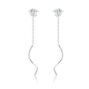 (image for) Pandora Style Elegant Rose Hanging Earrings - BSE441