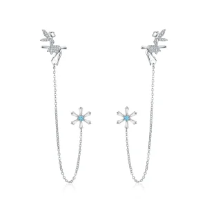 (image for) Pandora Style Flower Spirit Hanging Earrings - BSE201
