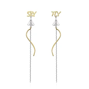 (image for) Pandora Style Fly to Sky Hanging Earrings - BSE026