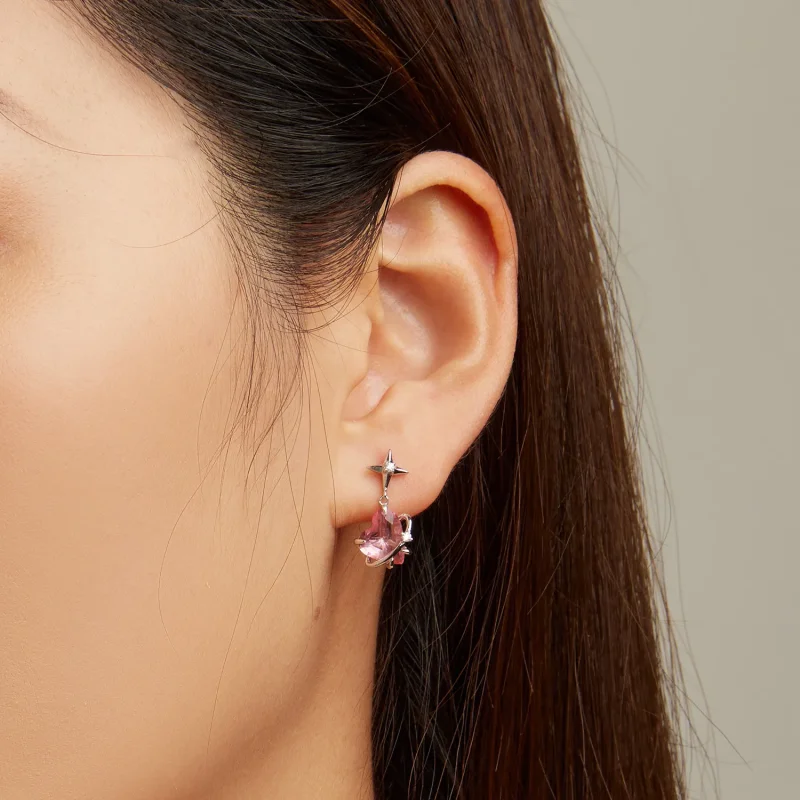 (image for) Pandora Style Girl Planet Hanging Earrings - SCE1502 - View 5