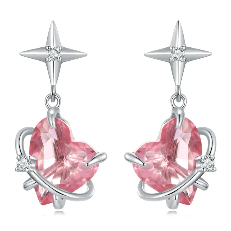 (image for) Pandora Style Girl Planet Hanging Earrings - SCE1502