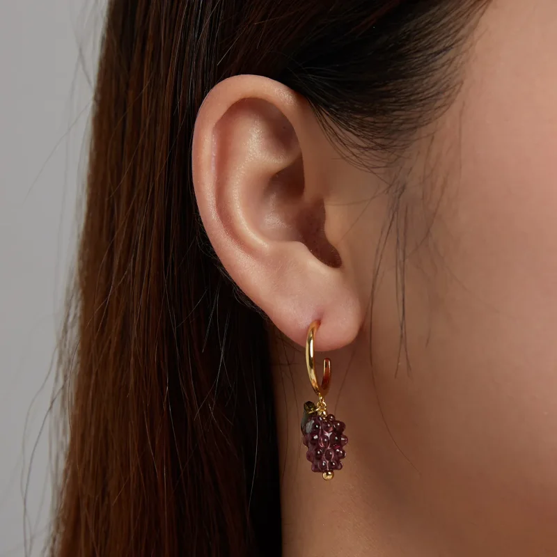 (image for) Pandora Style Glazed Grapes Hanging Earrings - SCE1213 - View 5