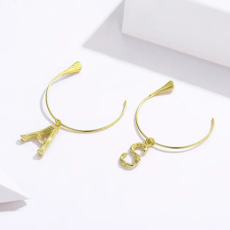(image for) Pandora Style Letter A&S Hanging Earrings - SCE704 - View 2