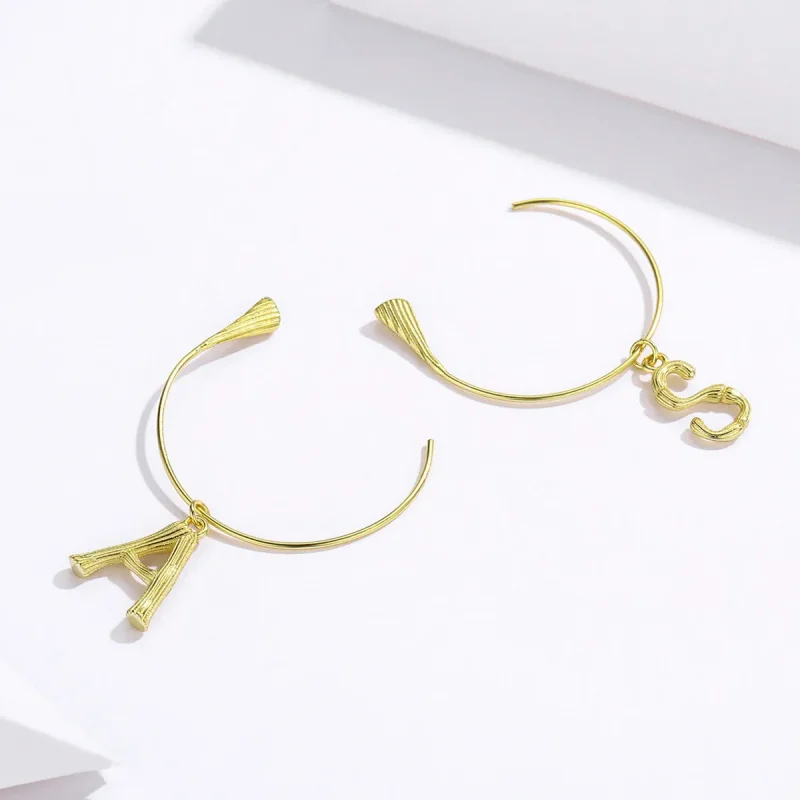 (image for) Pandora Style Letter A&S Hanging Earrings - SCE704 - View 3