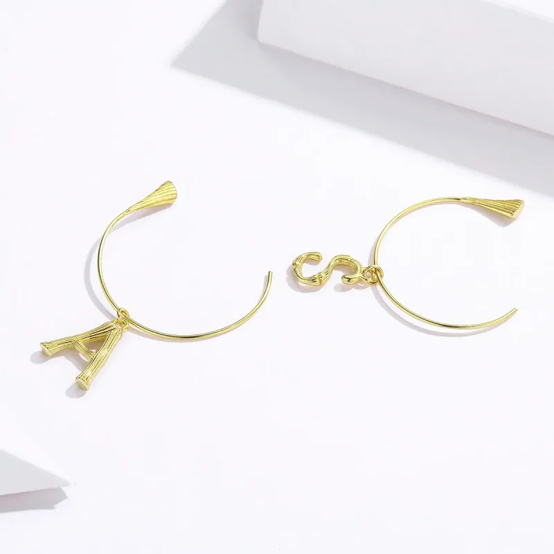 (image for) Pandora Style Letter A&S Hanging Earrings - SCE704 - View 4