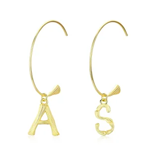(image for) Pandora Style Letter A&S Hanging Earrings - SCE704