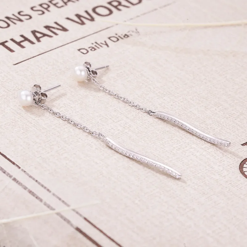 (image for) Pandora Style Love At First Sight Hanging Earrings - VSE126 - View 3