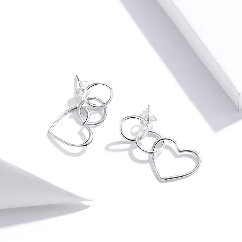 (image for) Pandora Style Love Hanging Earrings - SCE916 - View 4