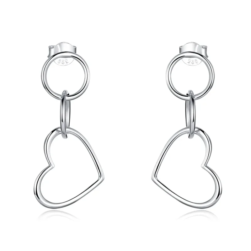 (image for) Pandora Style Love Hanging Earrings - SCE916
