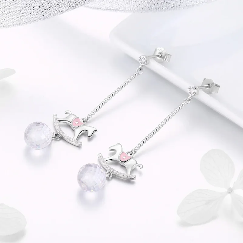 (image for) Pandora Style Playground Hanging Earrings - BSE038 - View 2
