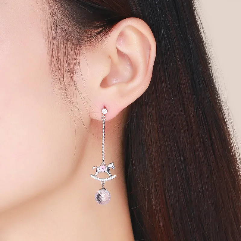 (image for) Pandora Style Playground Hanging Earrings - BSE038 - View 5