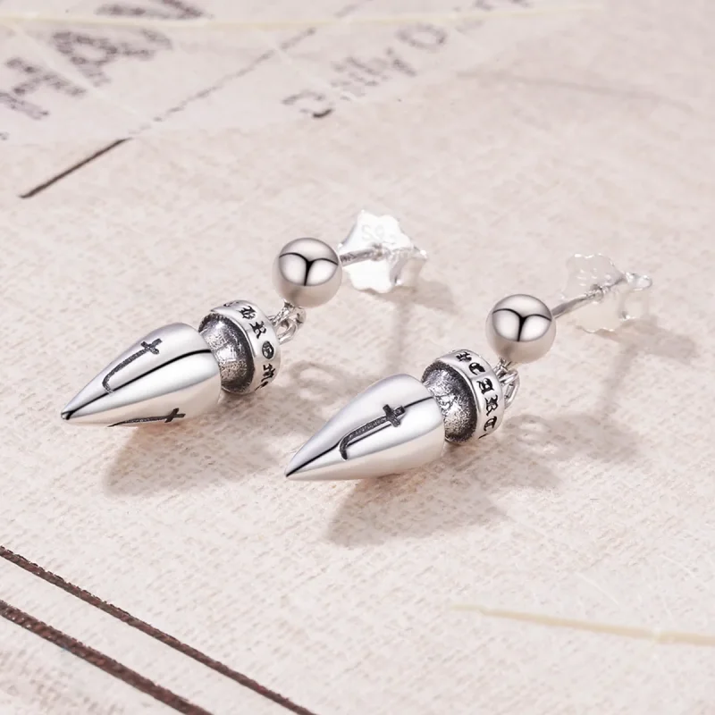 (image for) Pandora Style Sacred Token Hanging Earrings - VSE131 - View 4