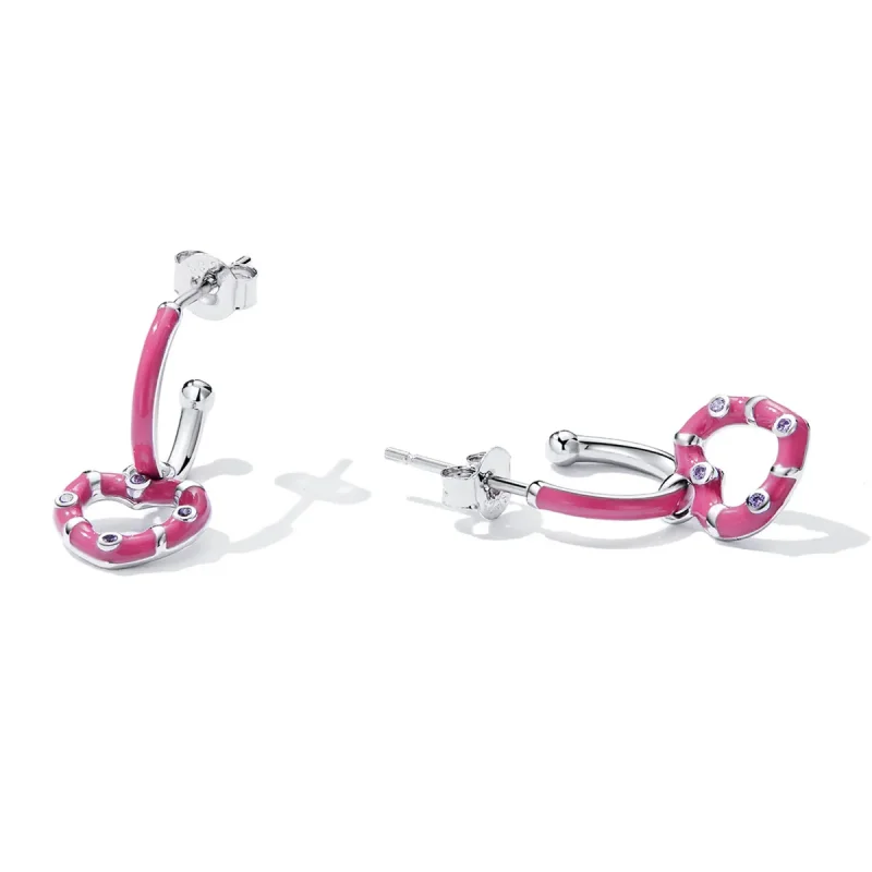 (image for) Pandora Style Simple Love Hanging Earrings - BSE596 - View 2