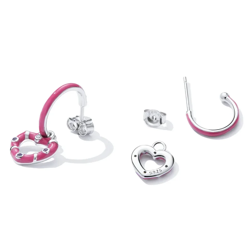 (image for) Pandora Style Simple Love Hanging Earrings - BSE596 - View 4